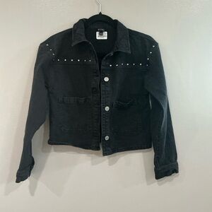 NWOT Girls Denim Jacket    Black wash.  L (10-12)
